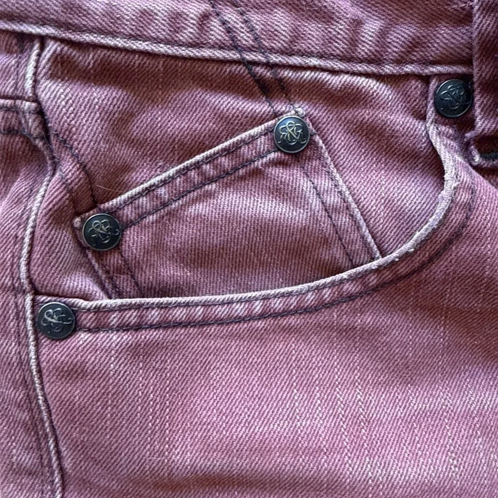 Vintage Rock & Republic Colburg Straight Jeans 33x32 Burnt Dark Red Denim Street - Picture 4 of 9